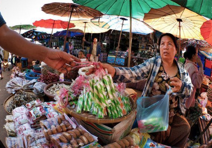 Grocery market Dao Ruang, Laos, Pakse