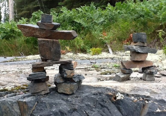 At the very north of North America. Inukshuki and Winnie the Pooh.
