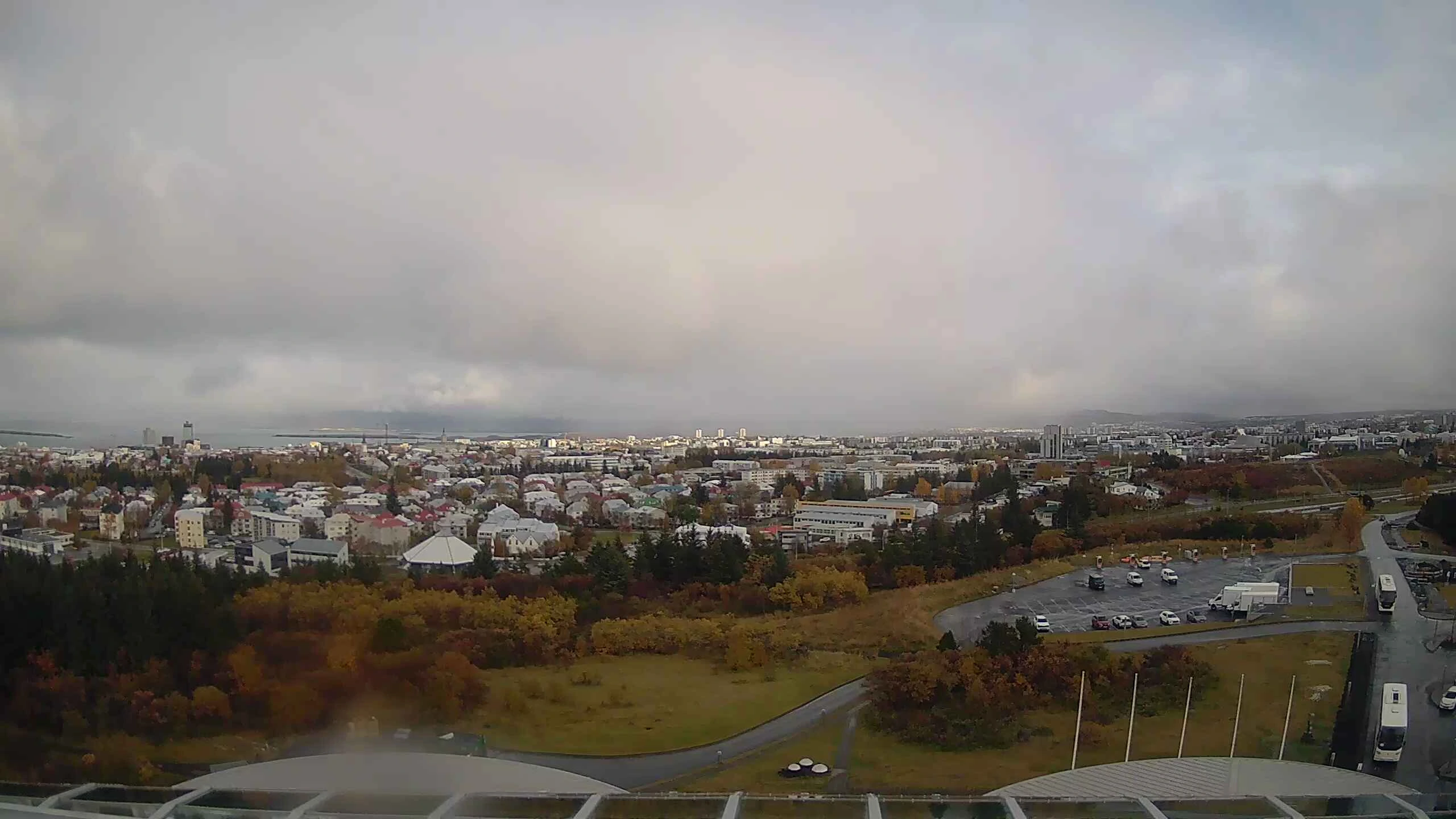Perlan, east: Viðey and Mount Esja, Reykjavík, Capital Region