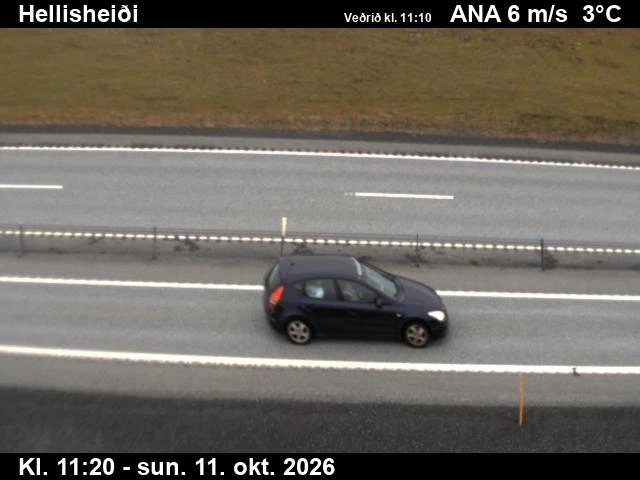 Road camera, road 1, road surface, Hellisheidi, Southwest