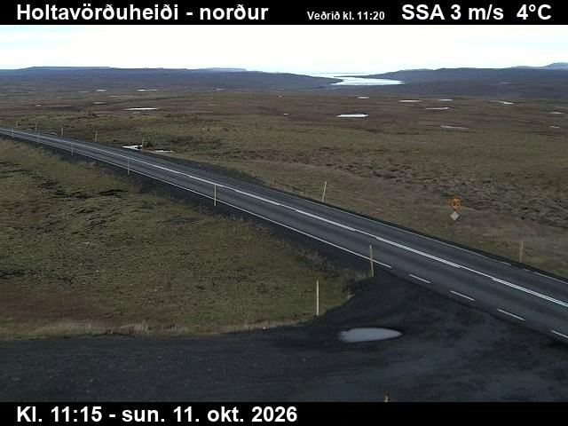 Road camera, road 1, looking north, Holtavorduheidi, West