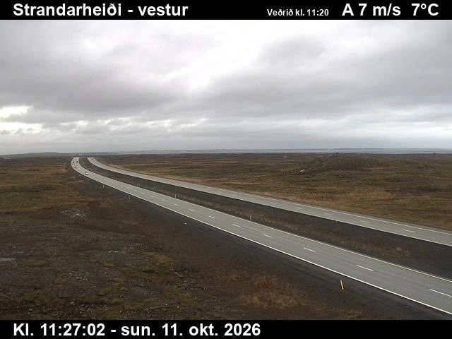 Road camera, road 41, looking west, Strandarheidi, Southwest