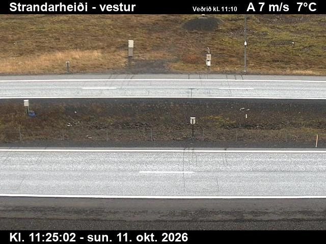 Road camera, road 41, road surface, looking west, Strandarheidi, Southwest