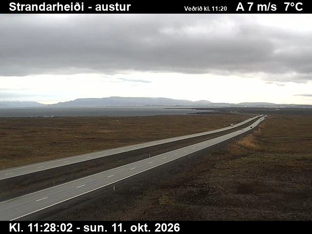 Road camera, road 41, looking east, Strandarheidi, Southwest