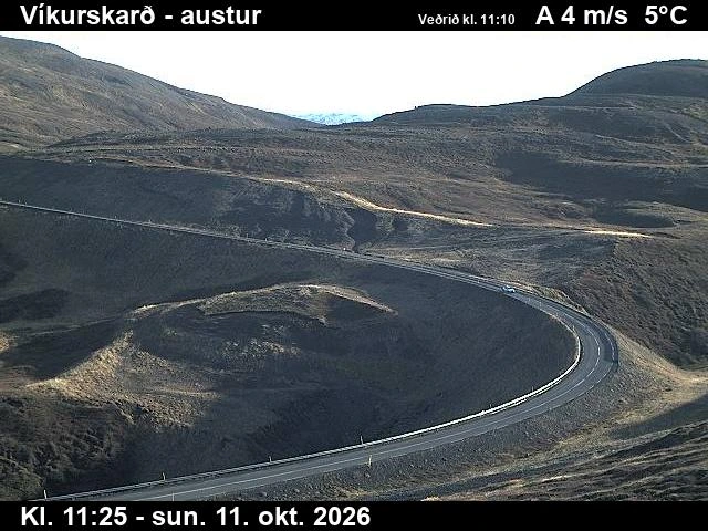 Road camera, road 84, looking east, Vikurskard, North
