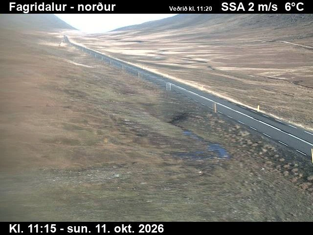 Road camera, road 1, looking north, Fagridalur, East