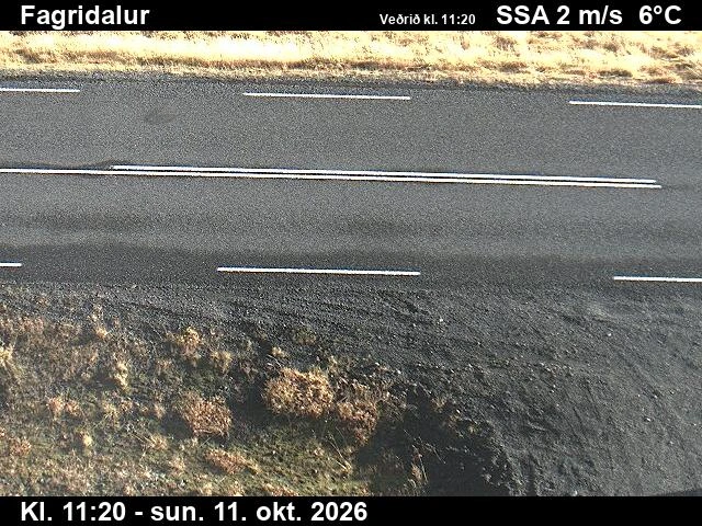 Road camera, road 1, road surface, Fagridalur, East