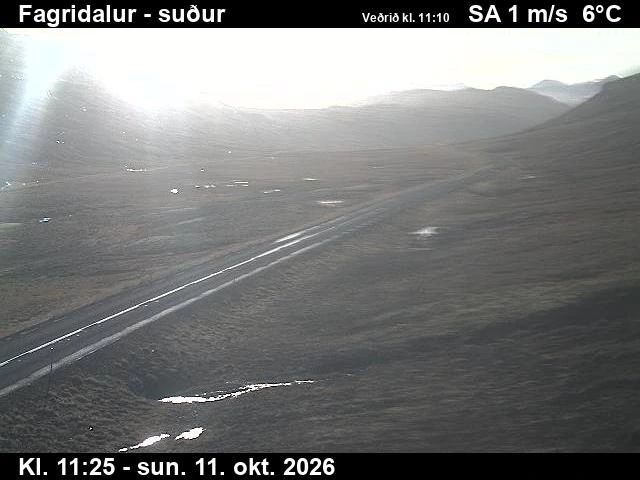 Road camera, road 1, looking south, Fagridalur, East