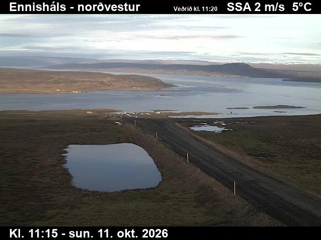 Road camera, road 68, looking north-west, Ennishals, Westfjords