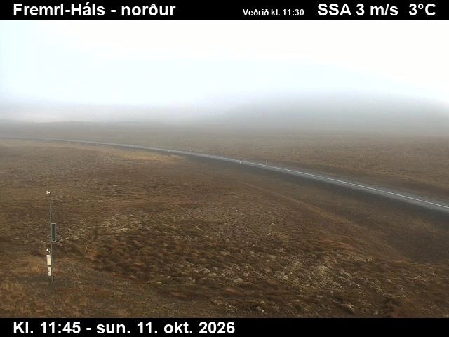 Road camera, road 85, looking north, Fremri-Hals, Northeast