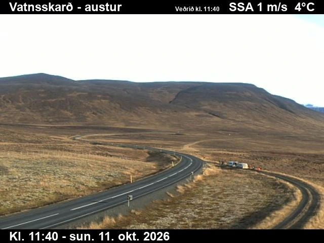 Road camera, road 1, looking east, Vatnsskard, North