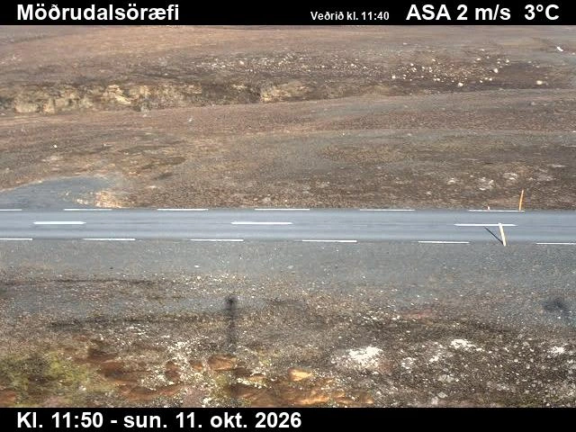 Road camera, road 1, road surface, Modrudalsoraefi, Northeast