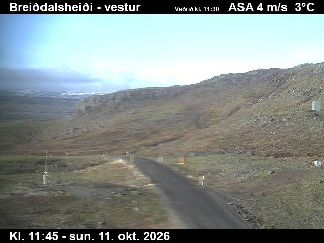 Road camera, road 95, looking west, Breiddalsheidi, East