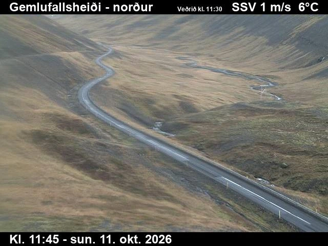 Road camera, road 60, looking north, Gemlufallsheidi, Westfjords