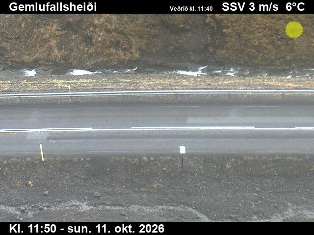 Road camera, road 60, road surface, Gemlufallsheidi, Westfjords