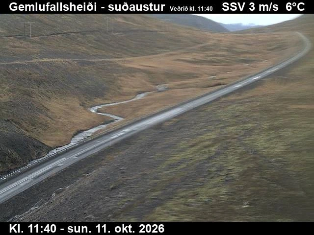 Road camera, road 60, looking south-east, Gemlufallsheidi, Westfjords