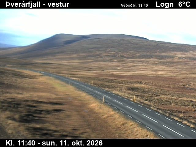 Road camera, road 744, looking west, Thverarfjall, North