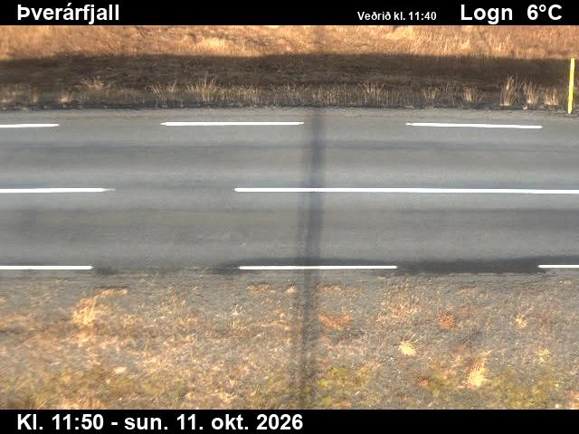 Road camera, road 744, road surface, Thverarfjall, North