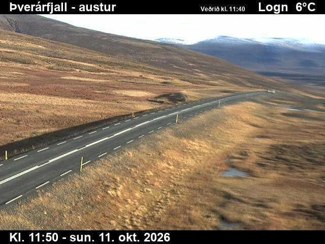 Road camera, road 744, looking east, Thverarfjall, North
