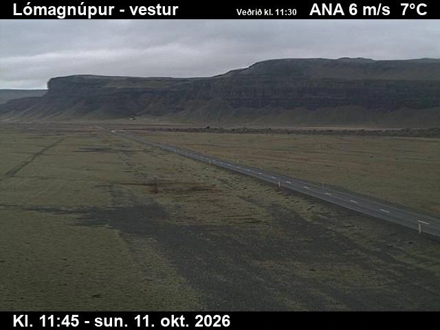 Road camera, road 1, looking west, Lomagnupur, South