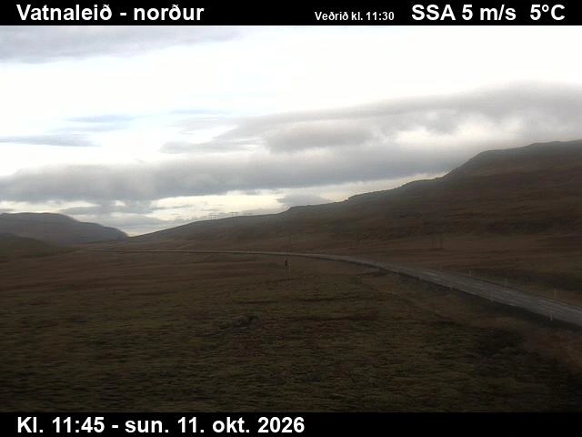Road camera, road 56, looking north, Vatnaleid, West