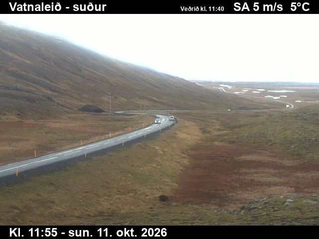 Road camera, road 56, looking south, Vatnaleid, West