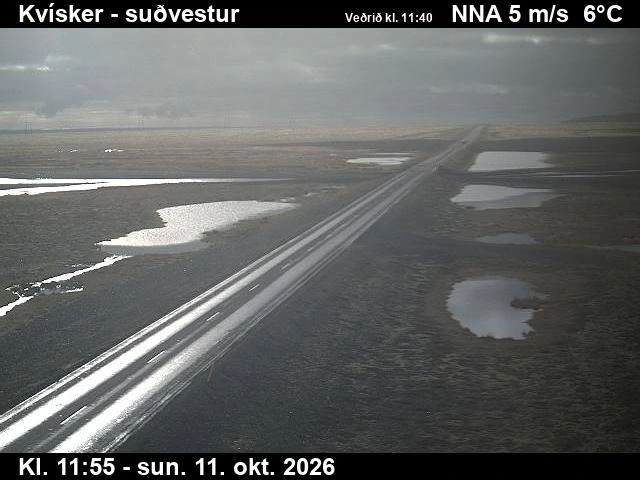 Road camera, road 1, looking south-west, Kvisker, Southeast