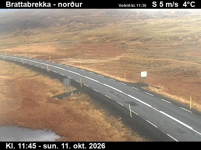 Road camera, road 60, looking north, Brattabrekka, West