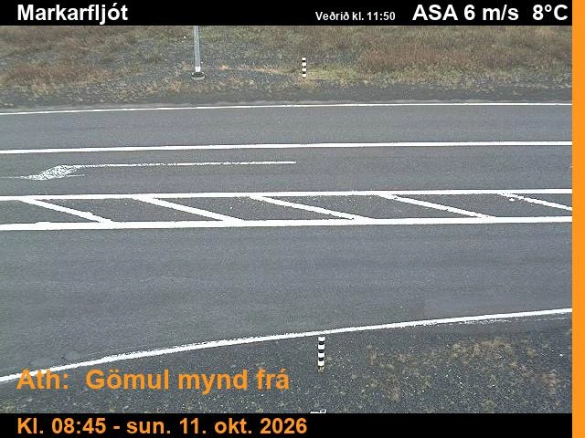Road camera, road 1, road surface, Markarfljot (Bakkafjara junction), South