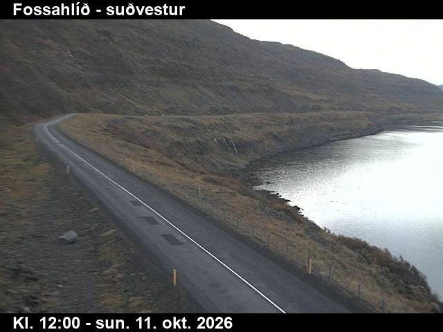 Road camera, road 61, looking south-west, Fossahlid, Westfjords