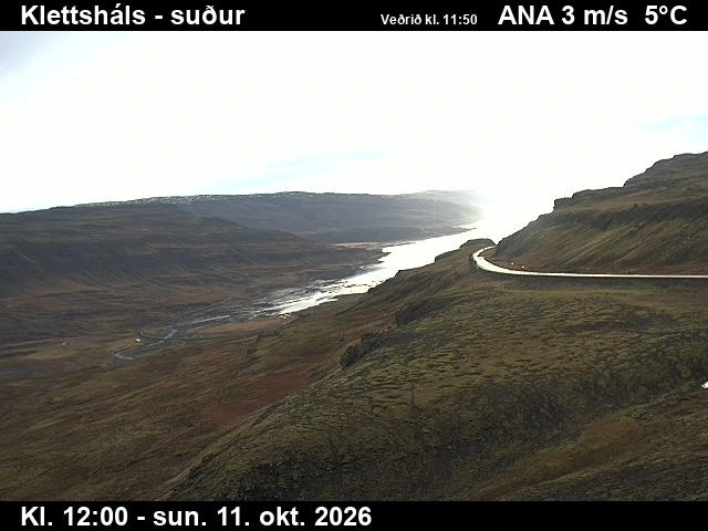Road camera, road 60, looking south, Klettshals, Westfjords