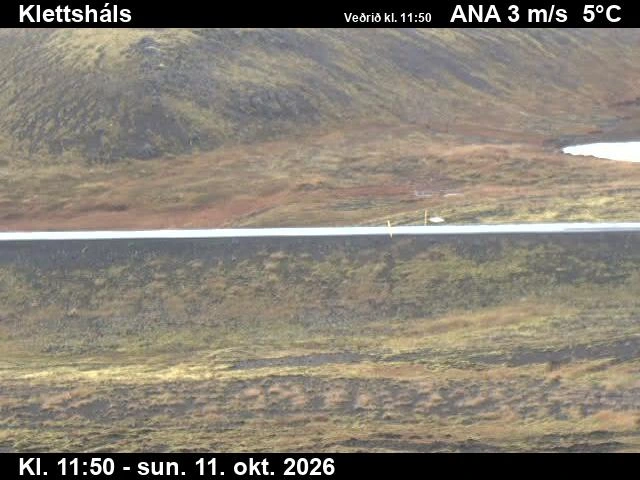Road camera, road 60, road surface, Klettshals, Westfjords