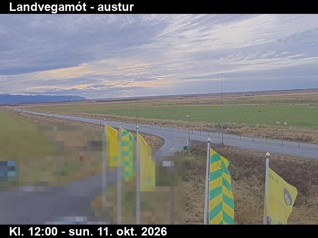 Road camera, road 1, towards Hella, Landvegamot, South