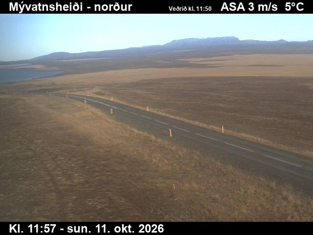Road camera, road 1, looking north, Myvatnsheidi, Northeast