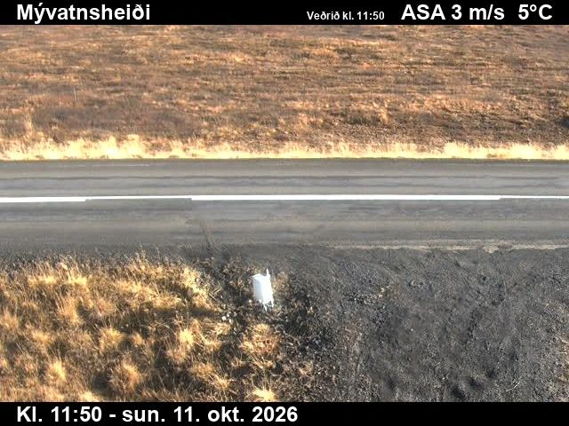 Road camera, road 1, road surface, Myvatnsheidi, Northeast