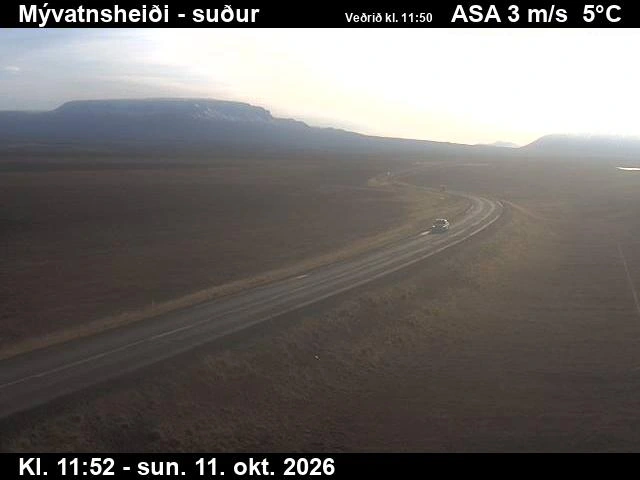 Road camera, road 1, looking south, Myvatnsheidi, Northeast
