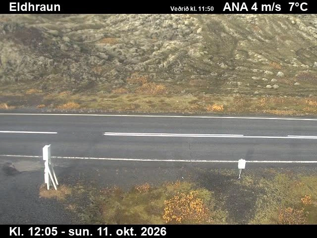 Road camera, road 1, road surface, Eldhraun, South