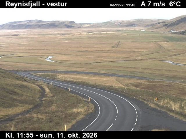 Road camera, road 1, looking west, Reynisfjall, South