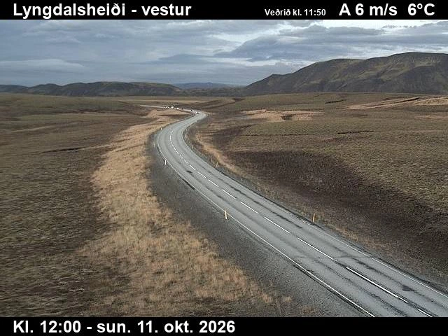 Road camera, road 365, looking west, Lyngdalsheidi, South