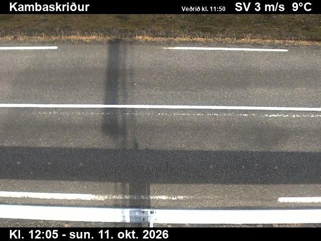 Road camera, road 1, road surface, Kambaskridur, East