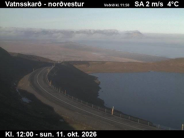 Road camera, road 94, looking north-west, Vatnsskard East, East