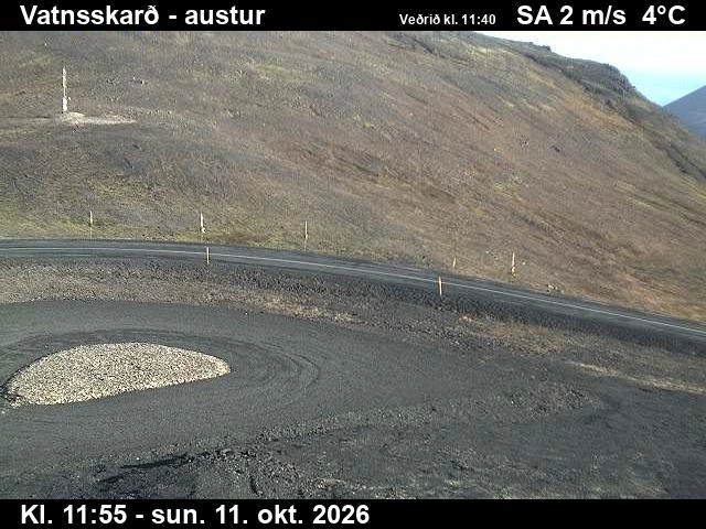 Road camera, road 94, looking east, Vatnsskard East, East