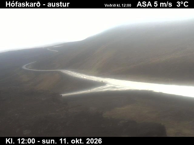 Road camera, road 85, looking east, Hofaskard, Northeast