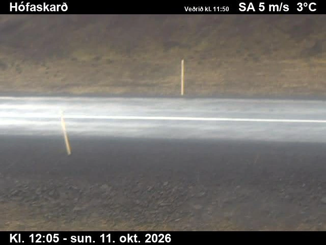 Road camera, road 85, road surface, Hofaskard, Northeast