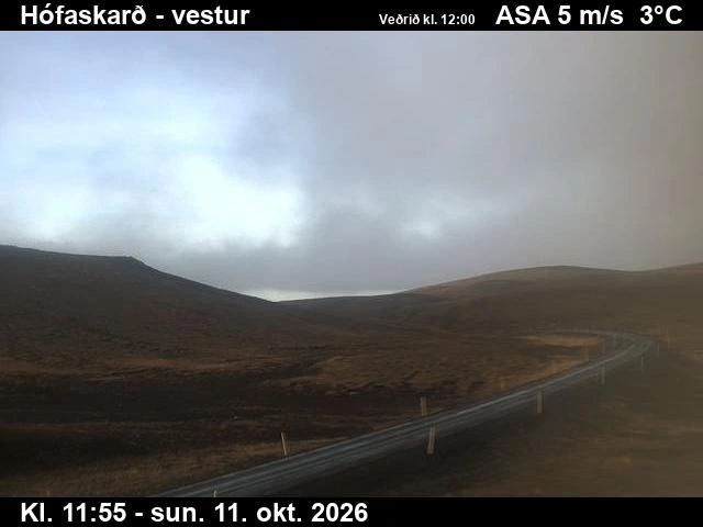 Road camera, road 85, looking west, Hofaskard, Northeast