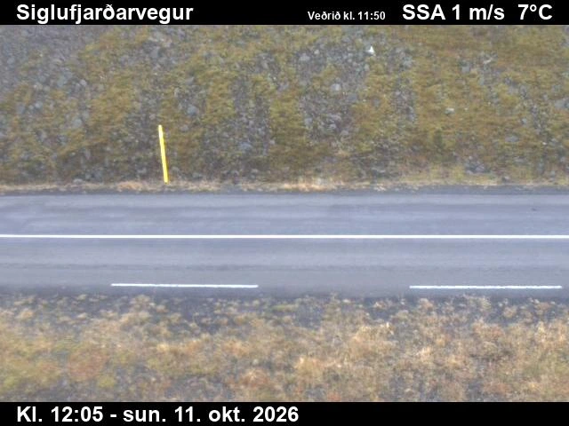 Road camera, road 76, road surface, Siglufjordur road at Herkonugil, North