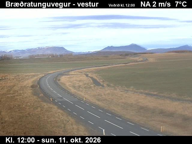 Road camera, road 359, towards Braedratunga, Braedratunguvegur, South