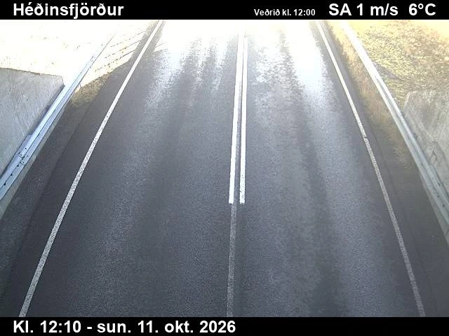Road camera, road 76, road surface, Hedinsfjordur Tunnel, in Hedinsfjordur, Olafsfjordur side, North