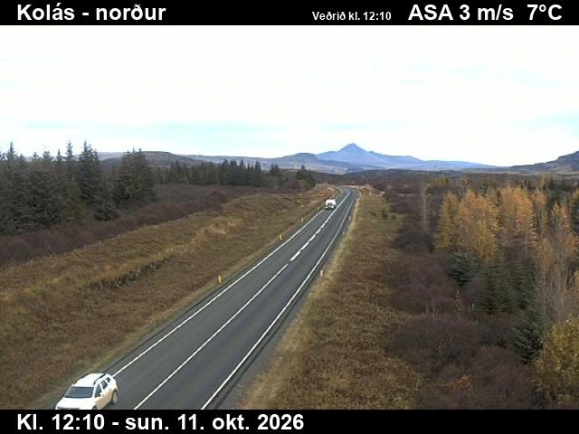 Road camera, road 1, looking north, Kolas, West