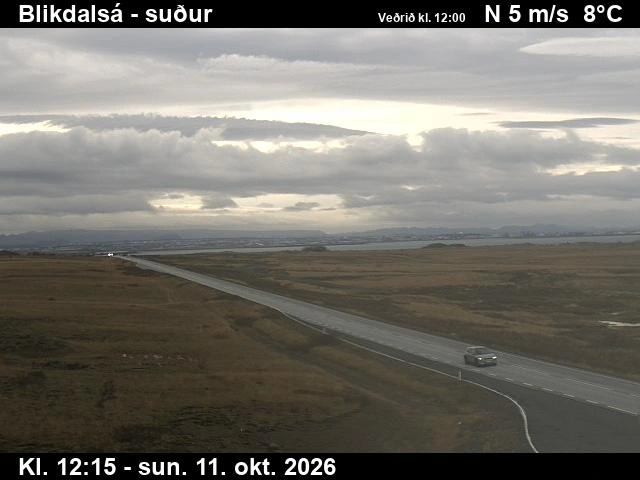 Road camera, road 1, looking south, Blikdalsa, Southwest